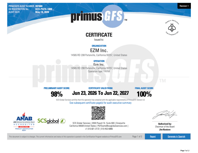 Food Safety Certification (Primus, 2026) (first page preview)