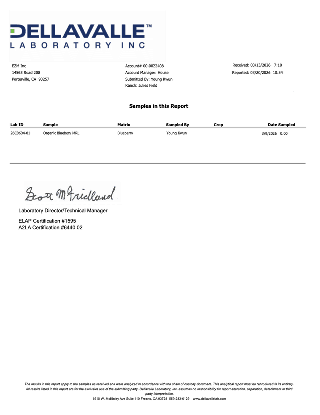 MRL (Chemical Residue) Test Results (2026) (first page preview)